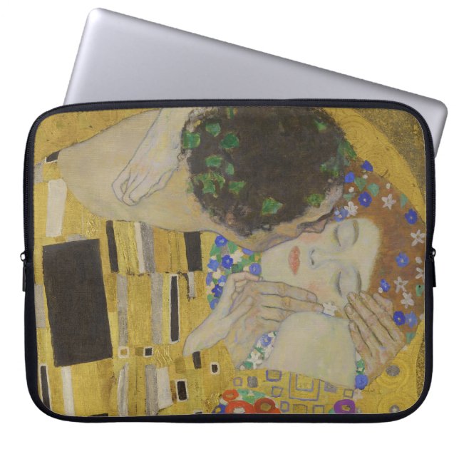 The Kiss, Art Nouveau Oil Painting, Gustav Klimt Laptop Fodral (Framsidan)