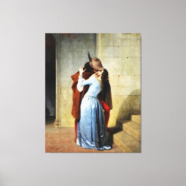 The Kiss - Francesco Hayez Il Bacio  Canvastryck (Framsida)