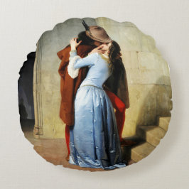 The Kiss - Francesco Hayez Il Bacio  Rund Kudde