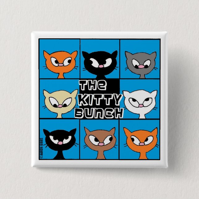 The Kitty Bunch Fyrkantig Knappsats Knapp (Framsida)