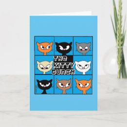 The Kitty Bunch Pop Art Söt Katts Födelsedagskort Kort
