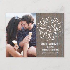The Knot Save The Date-kort - Rustik Bark Meddelande Vykort