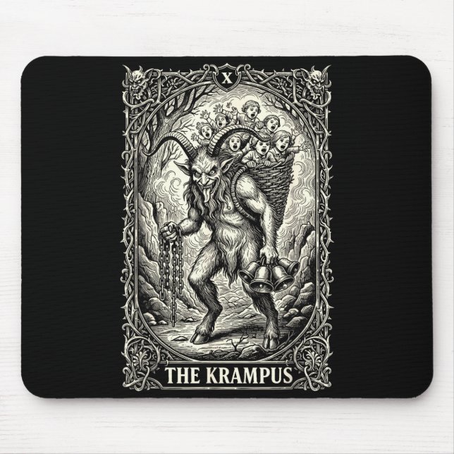 The Krampus Tarot Card Goth Witchy Black Pajamas C Musmatta (Framsidan)