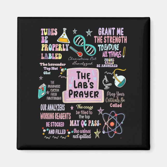 The Labs Prayer Medicinsk laboratorievetare Lab Magnet (Framsidan)