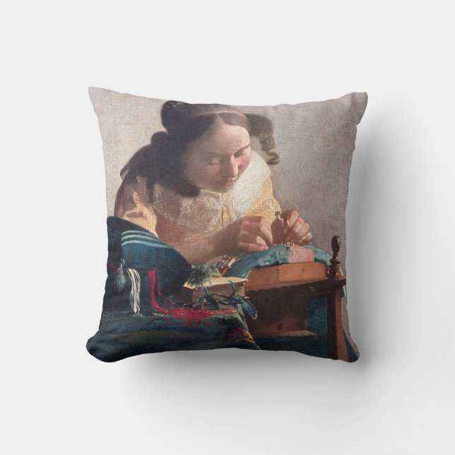 The Lacemaker, Johannes Vermeer, 1669-1670 Kudde (Framsida)
