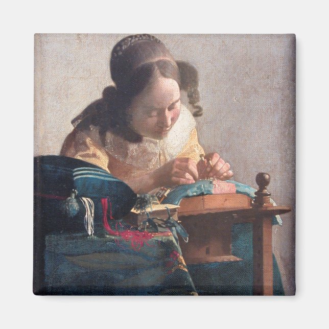 The Lacemaker, Johannes Vermeer, 1669-1670 Magnet (Framsidan)