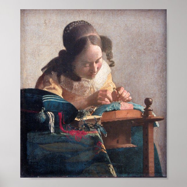 The Lacemaker, Johannes Vermeer, 1669-1670 Poster (Framsidan)