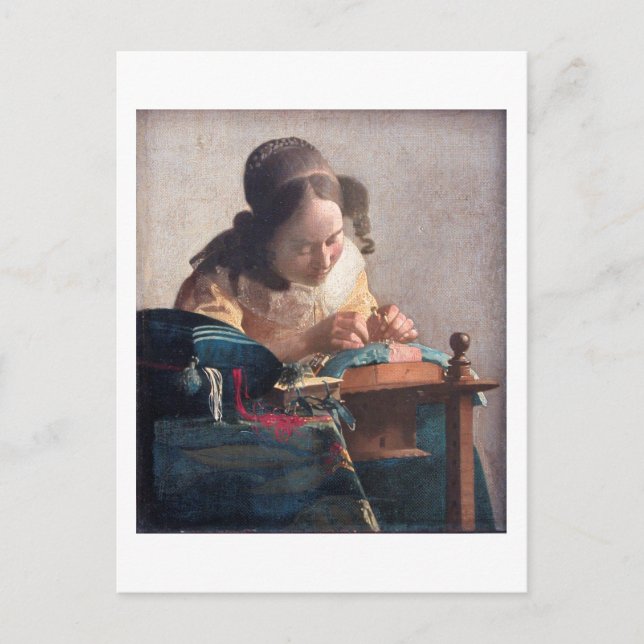 The Lacemaker, Johannes Vermeer, 1669-1670 Vykort (Framsida)