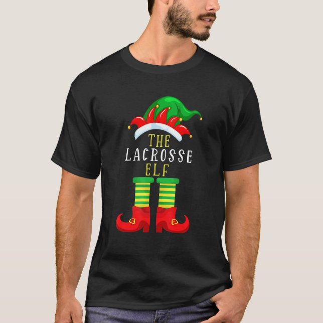 The Lacrosse Elf Christmas  Family Matching Xmas T Shirt (Framsida)