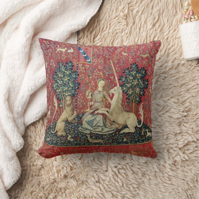 The Lady and the Unicorn (Sight) Throw Pillow Kudde (Filt)