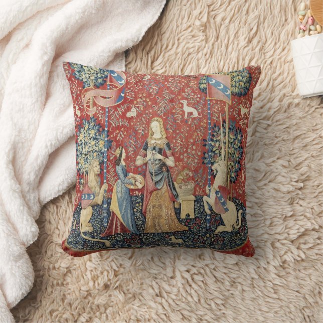 The Lady and the Unicorn (Smell) Throw Pillow Kudde (Filt)