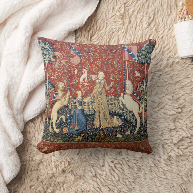 The Lady and the Unicorn (Taste) Throw Pillow Kudde (Filt)