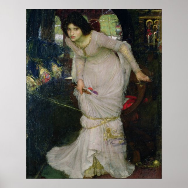 The Lady of Shalott av John Waterhouse Poster (Framsidan)