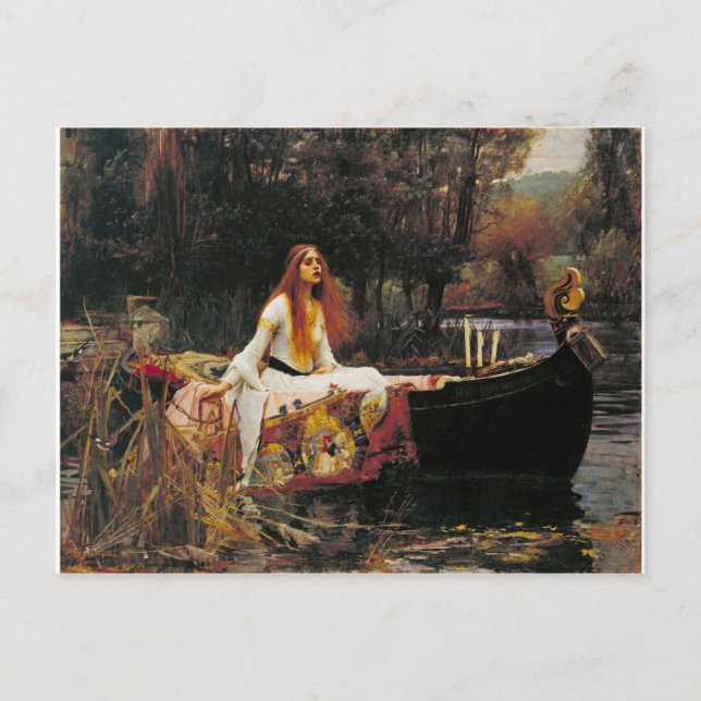 The Lady of Shalott, cirka 1888 av John Waterhouse Vykort (Framsida)