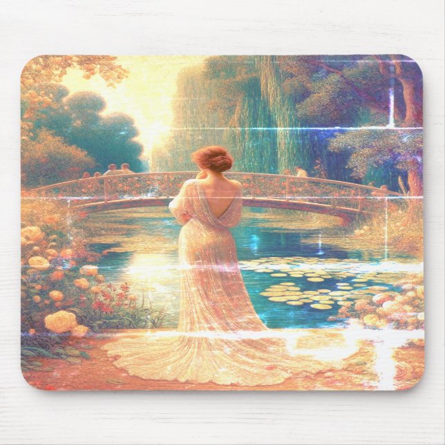 The Lady Standing Beside the Lake on a Mousepad Musmatta (Framsidan)