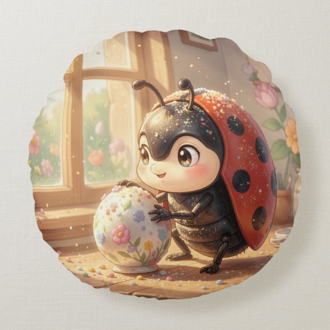 The Ladybug and the Hidden Nectar Kingdom.6 Rund Kudde (Framsidan)