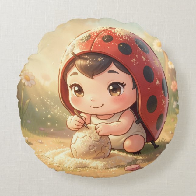 The Ladybug and the Hidden Nectar Kingdom.8 Rund Kudde (Framsidan)