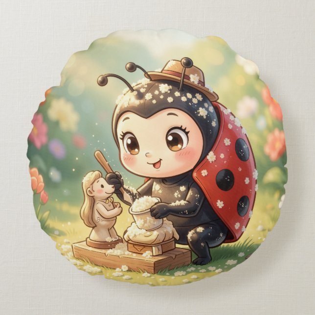 The Ladybug and the Hidden Nectar Kingdom.9 Rund Kudde (Framsidan)