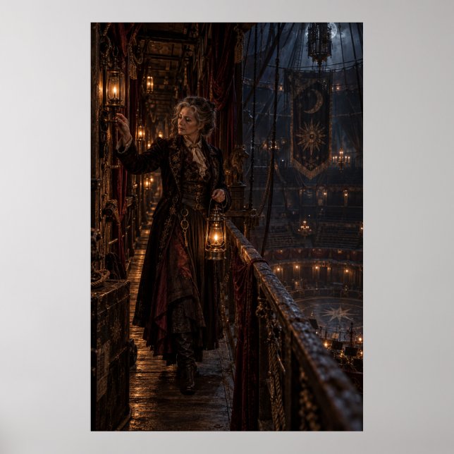 The Lantern Keeper | Gothic Circus Fine Art Poster (Framsidan)