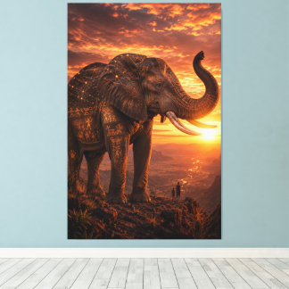 The Last Guardian — Uråldrig afrikansk elefant som Canvastryck