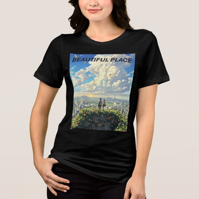 The Last of Us Anime - Bella+Canvas Dam Tri-Bl T Shirt (Framsida)