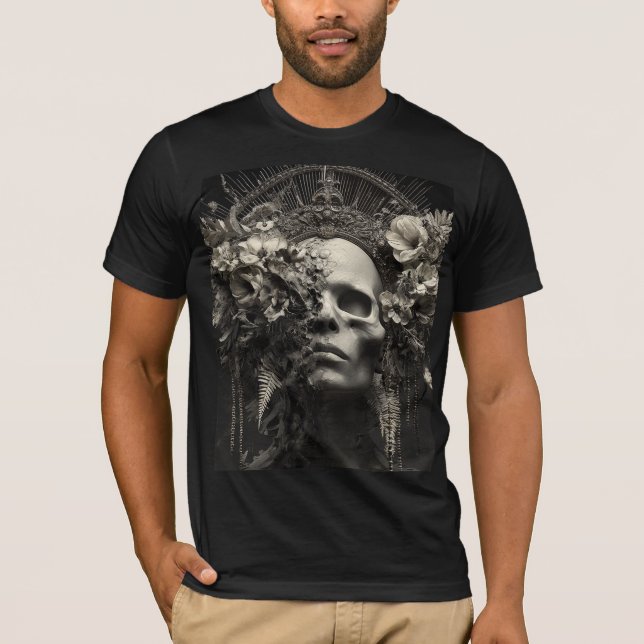 The Last Saint of Bloom and Bone – Gothic Fine Art T Shirt (Framsida)