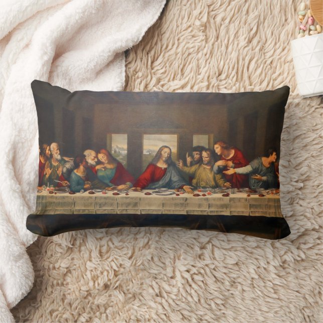 The Last Supper by Leonardo da Vinci Lumbarkudde (Filt)