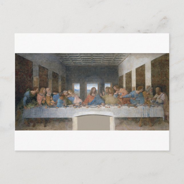 The Last Supper, Leonardo da Vinci, 1495-1498 Vykort (Framsida)