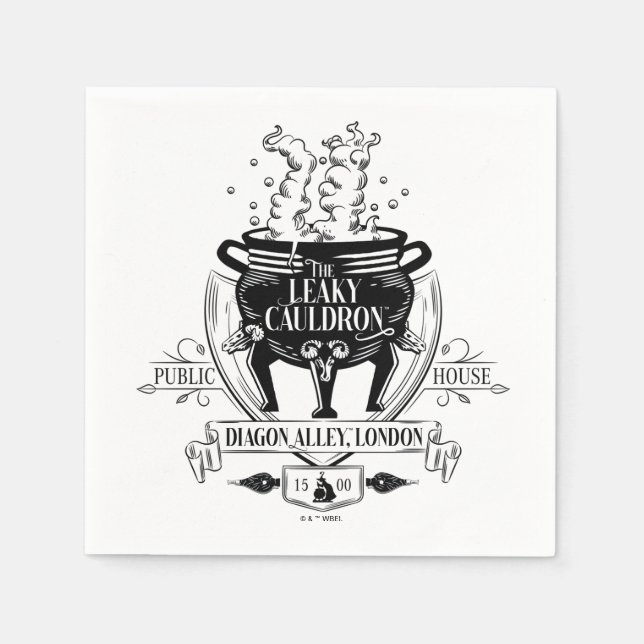 THE LEAKY CAULDRON™ Butiksgrafik Pappersservett (Framsidan)