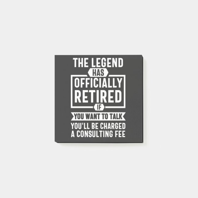 the legend Has Officially Retired Post-it Block (Framsida)