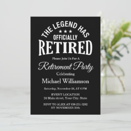 The Legend has officially retired Retirement party Inbjudningar