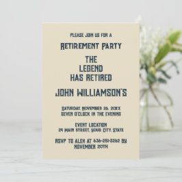 The Legend Has Retired funny retirement Inbjudningar