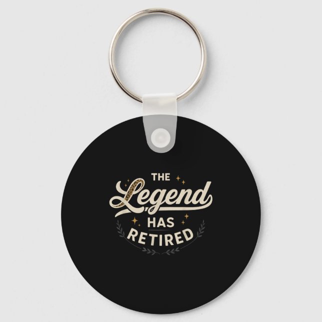 The Legend Has Retired Vintage Script  Nyckelring (Framsida)