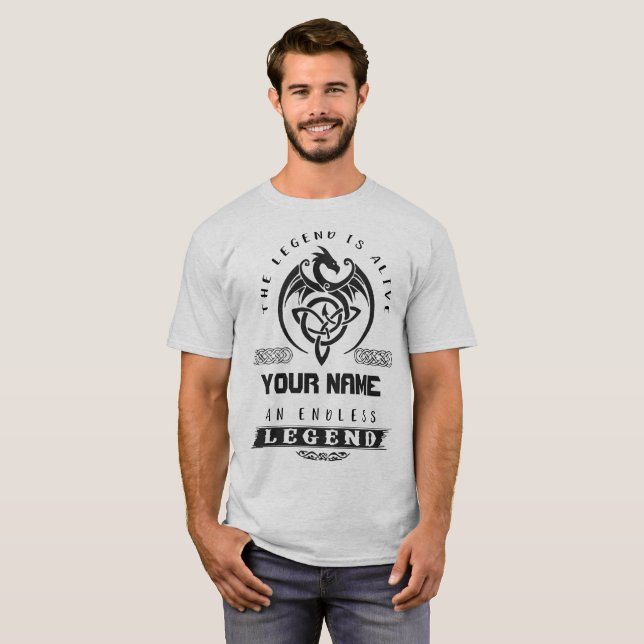 The legend is alive, an andless legend shirt tee (Hel framsida)