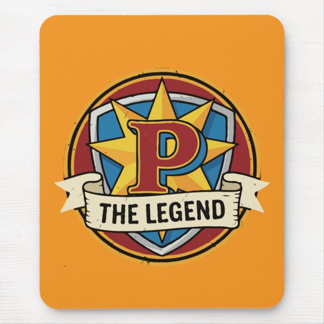 The Legend Monogram P - Specialdesignad Superhjält Musmatta (Framsidan)