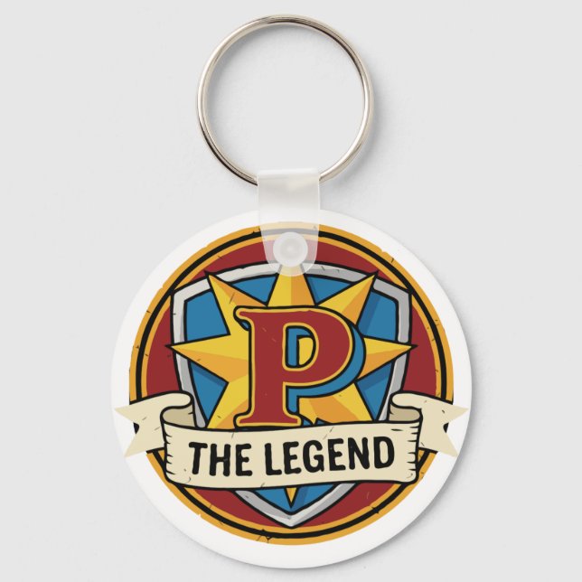 The Legend Monogram P - Specialdesignad Superhjält Nyckelring (Framsida)