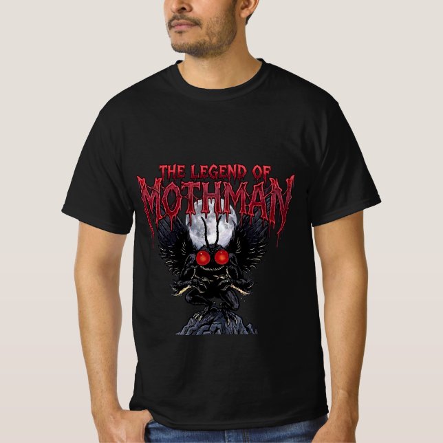The Legend of Mothman Cryptid Horror Graphic T Shirt (Framsida)