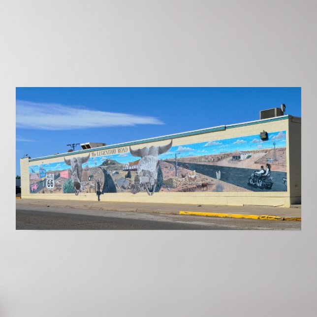 "The Legendary Road Mural, Route 66, Tucumcari Poster (Framsidan)