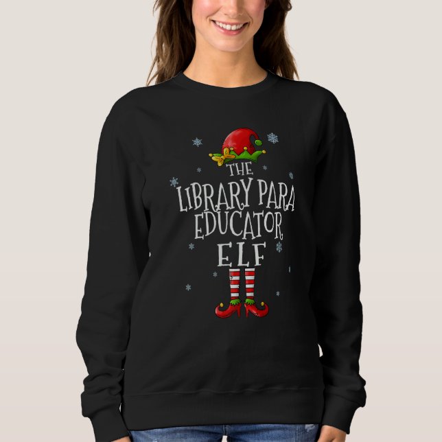 The Library Para Educator Elf Squad  Matching Chri T Shirt (Framsida)