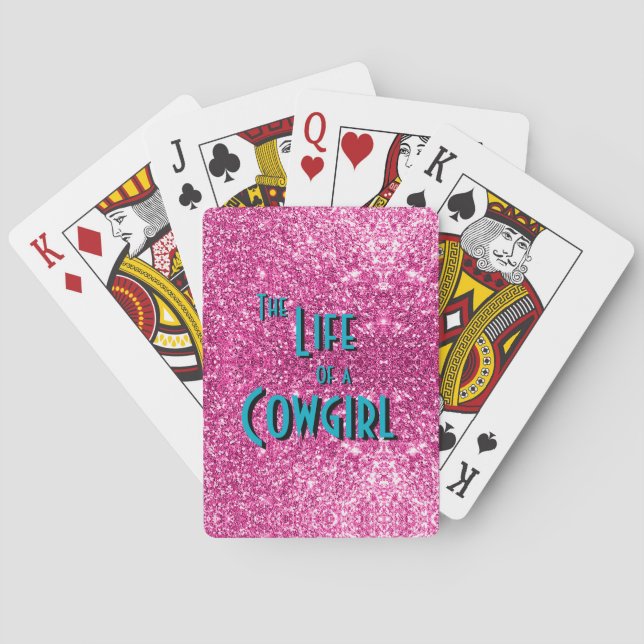 The Life of a Cowgirl - Pink Glitter Version Casinokort (Baksidan)