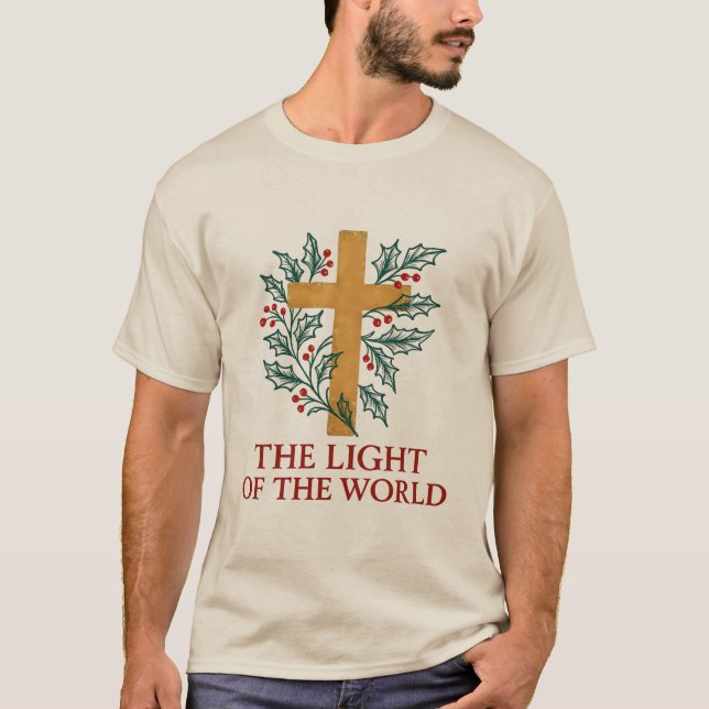 The Light of the World Cross & Holly T Shirt (Framsida)