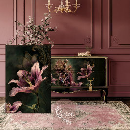 The Lily, Mauve & Moody Green Fantasy Floral