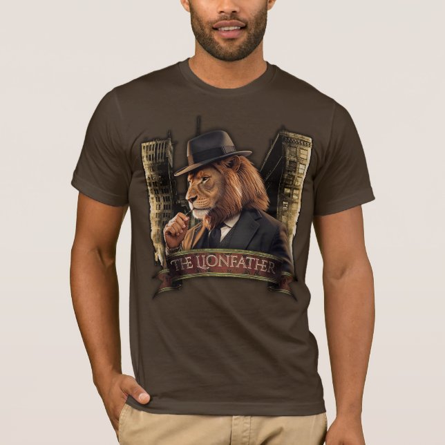 The Lionfather – Mafia Style Lion in Suit T Shirt (Framsida)