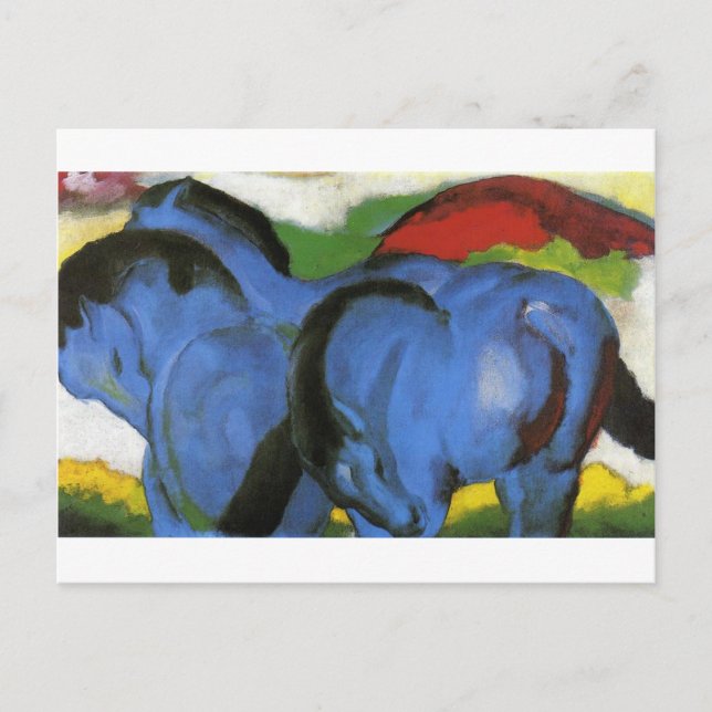 The Little Blue Horses av Franz Marc Vykort (Framsida)