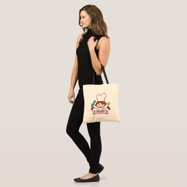 The Little Chef Hand-Drawn Canvas Tote Bag Tygkasse (Fram (modell))