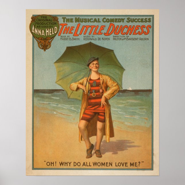"The Little Duchess" Man på Beach Musical Poster (Framsidan)