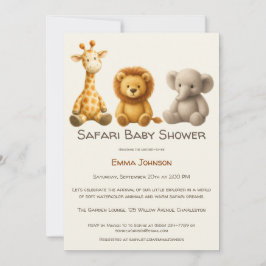The Little Explorer | Safari Friends Baby Shower Inbjudningar