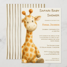 The Little Explorer | Safari Friends Baby Shower Inbjudningar