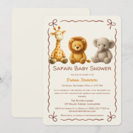 The Little Explorer | Safari Friends Baby Shower Inbjudningar