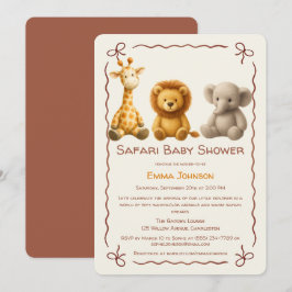 The Little Explorer | Safari Friends Baby Shower Inbjudningar
